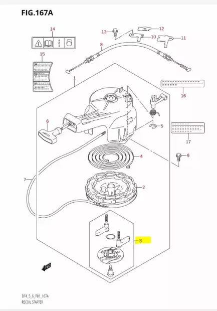 Starttikäpälän Pidike/Ratchet Set Suzuki DT4-DT8 DF4-DF6 - Suzuki osat perämoottorille - 40575 - 2