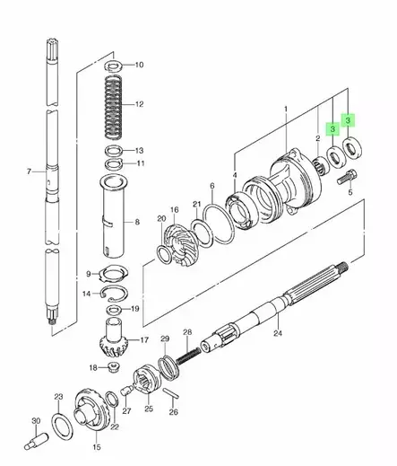 Stefa Potkuriakseli/Oil Seal Suzuki DF20-DF30 DT20-DT30 - Suzuki osat perämoottorille - 37375 - 2