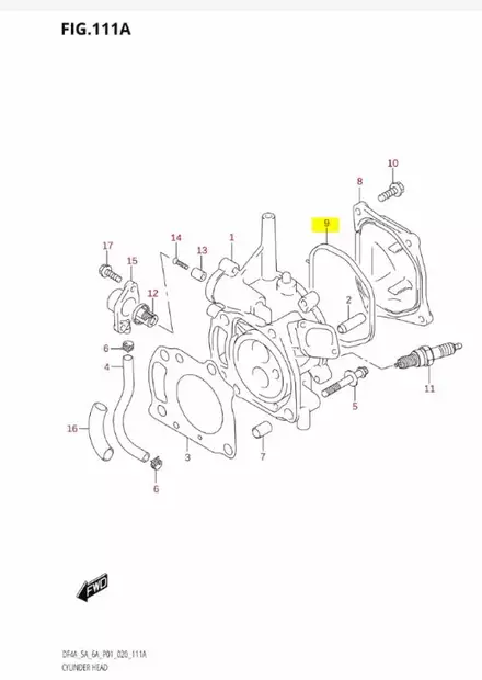 Sylinterikannen Tiiviste/Gasket Cylinder Head Cover Suzuki DF4 DF5 DF6 - Suzuki osat perämoottorille - 40355 - 2