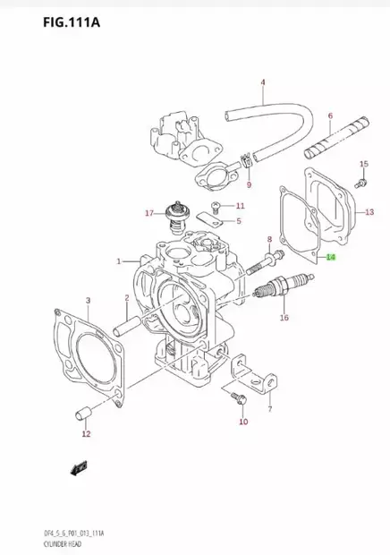 Sylinterin kannentiiviste/Gasket Cylinder Head Cover Suzuki DF4 DF5 DF6 - Suzuki osat perämoottorille - 38985 - 2