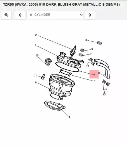 Sylinterin Kannentiiviste/Gasket Head Cover 2 Yamaha Moto DT50R TZR50 - Yamaha Moto - 18155 - 2