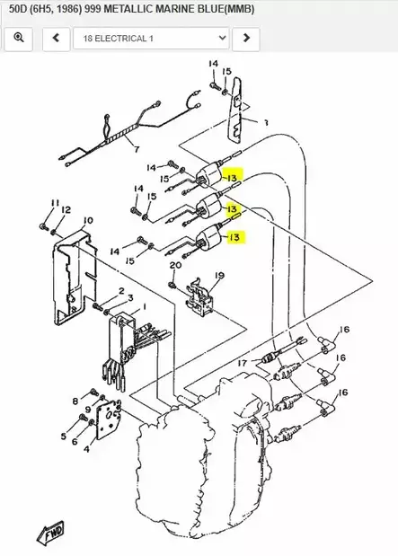Sytytyspuola/Ignition Coil Assy Yamaha 25-50hv 2-T - Yamaha muut - 27545 - 2