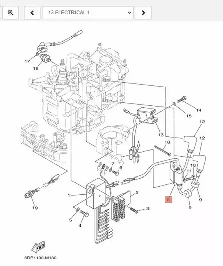 Sytytyspuola/Ignition Coil Assy Yamaha F6/F8/F9.9 - Yamaha muut - 31545 - 2