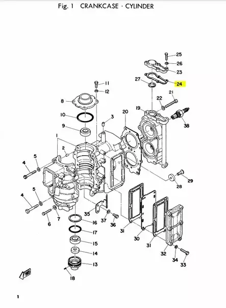 Termostaatin Tiiviste/Gasket (662) Yamaha E15A - Yamaha muut - 5905 - 2