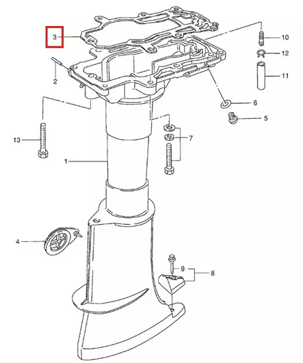 Tiiviste/Gasket Drive Shaft Housing Suzuki DT4 DT5 - Suzuki osat perämoottorille - 51035 - 1