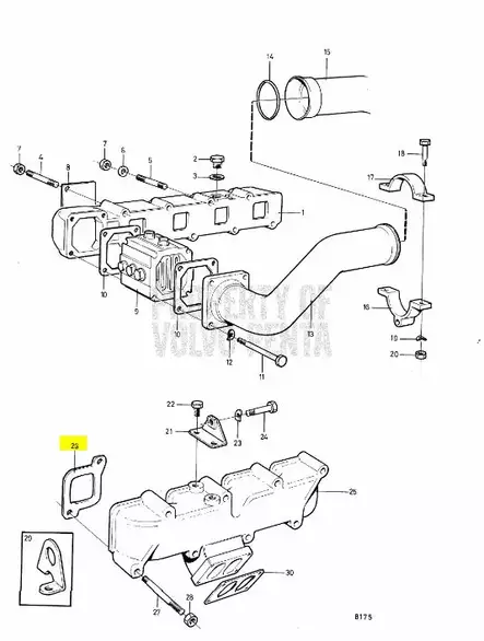 Tiiviste/Gasket Inlet & Exhaust Manifold Volvo TD31ACE - Sisäperämoottorin osat - 42935 - 2