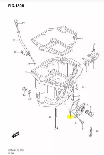 Tiiviste/Gasket Oil Pan WTR JKT Cover Suzuki DF70A-DF100B - Suzuki osat perämoottorille - 42985 - 2