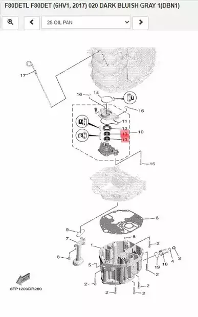 Tiiviste Öljypumppu/Oil Seal Yamaha F80-F300hv (Oil Pan) - Yamaha muut - 41015 - 2