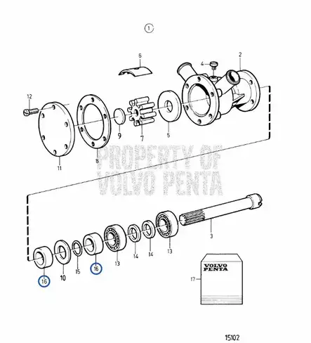 Tiivisterengas - Sisäperämoottorin osat - 16395 - 2