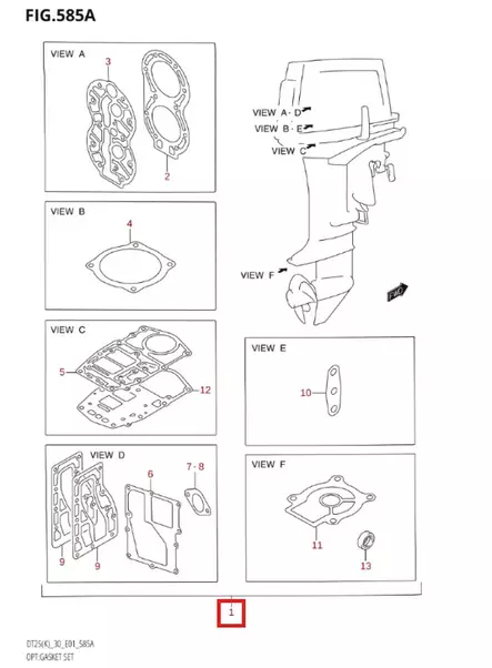Tiivistesarja/Gasket Set Suzuki DT25-DT30 - Suzuki osat perämoottorille - 51055 - 1