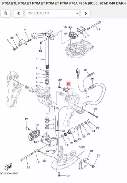 Trimmimittarin anturi/Trim Sender Yamaha F40 F50 F60 F70A - Yamaha muut - 26735 - 2