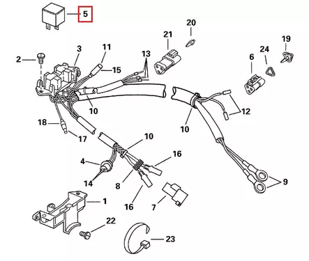 Trimmirele/Relay Assy 12V/40A Evinrude Johnson Volvo Penta OEM: 0582472 0586224 - Evinrude/Johnson osat perämoottoreille - 50645 - 2