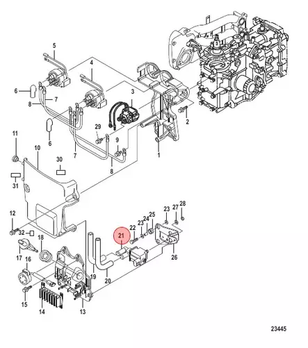 Tyhjäkäyntiventtiili/IAC/ISC Valve Assembly Idle Air Control Mercury 25-30 EFI - Varaosat ja lisävarusteet - 52535 - 1