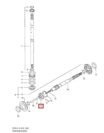 Vaihteensiirtäjä/Shifter Clutch Dog Suzuki DT9.9/DT15 DF8-DF15 - Suzuki osat perämoottorille - 50825 - 2