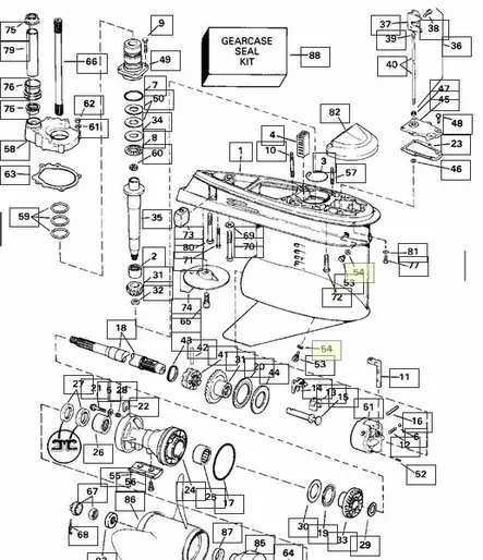 Vaihteistopropun Tiiviste O-RING Johnson - Perämoottorin Perän osat - 625 - 2