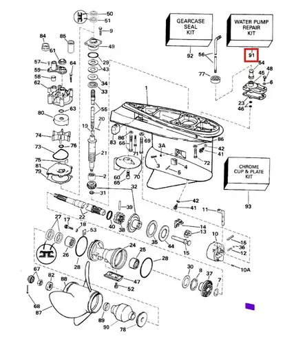 Vesipumpun korjaussarja Evinrude/Johnson V4-V8 435929, 5001595 - Perämoottorin tarvikeosat - 50955 - 1
