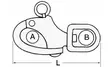 SS Swivel Snap Shackle 128mm - Sakkelit, haat ja vanttiruuvit - 52405 - 1