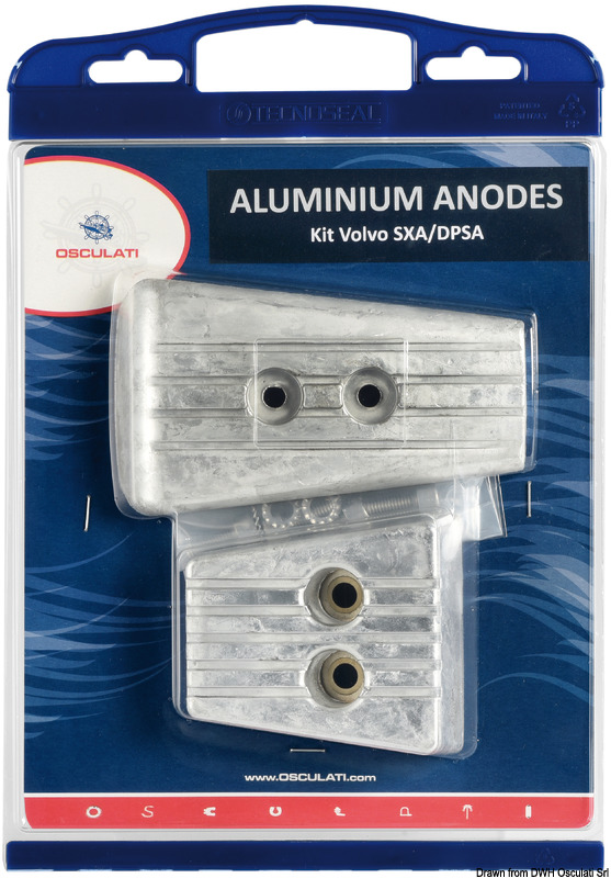 Osculati anodisarja (alu) Volvo SX-A SPD - Anodit perä- ja sisäperämoottoreille - D383395 - 1