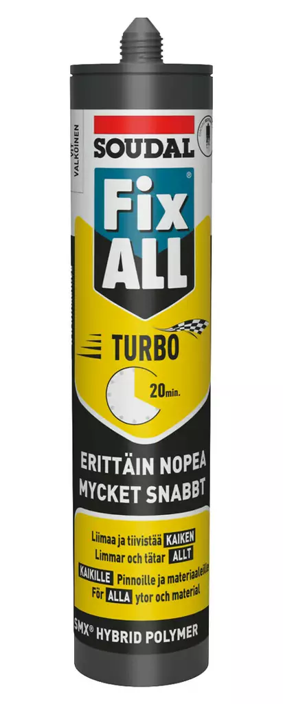 SOUDAL FIX ALL TURBO 290 ML VALKOINEN - Veneenhoitotuotteet ja maalit - M9519500285 - 1