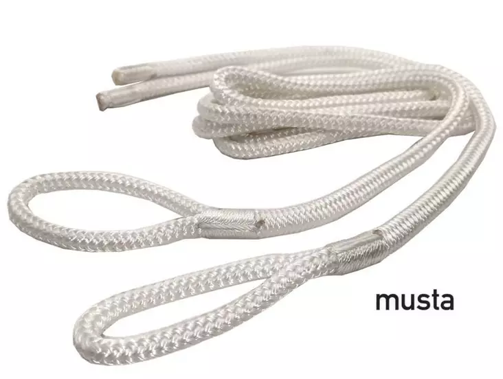 Lepuuttajanköysi 8mm 1,5m. 2kpl pussissa. PES, musta - Lepuuttajat ja merkkipoijut - 38155 - 1