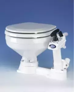 WC Vesikäymälä Jabsco käsikäyttöinen Regular Iso kulho soft kannella - Käymälät ja septipumput veneisiin - 23976 - 1