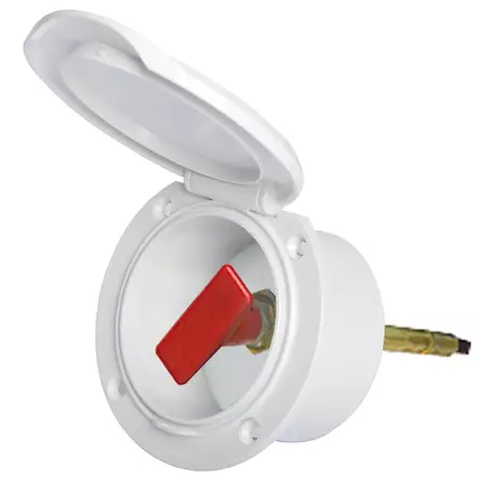ClassicEvo white ABS compart w/FUEL STOP wording - Läpiviennit, letkuliitos ja sulkuhanat - D223746 - 1