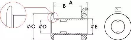 Läpivienti kromattu messinkiä 1/2 - Läpiviennit, letkuliitos ja sulkuhanat - D124176 - 2