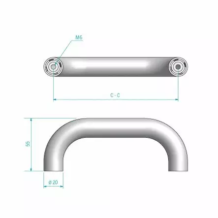 TUKIKAHVA AISI316 20mm 300mm - Veneen lukot ja saranat - M9511012016 - 2