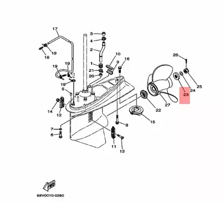 Välilevy/Tukilaippa Potkuriin Yamaha Propeller spacer - Yamaha muut - 6046 - 2