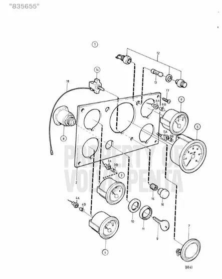 Öljynpainemittari/Oil Pressure Gauge Kojetauluun Volvo Penta - Sisäperämoottorin Sähköosat - 6596 - 2