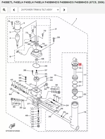 Stefa/Seal Dust Trimmisylinteri Yamaha F20 F25 F30 F40 30D - Yamaha muut - 28386 - 2