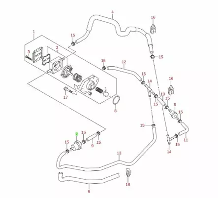 Suzuki Polttoainesuodatin DF4A/DF5A/DF6A 2017--> Filter Fuel - Suzuki osat perämoottorille - 37786 - 2