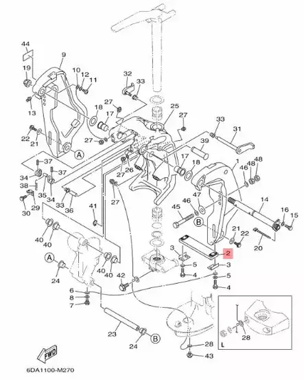 Anodi Yamaha runkoon F175A F200B-F-G F300A F350A 2010+ - Yamaha sinkkianodit - 29166 - 2