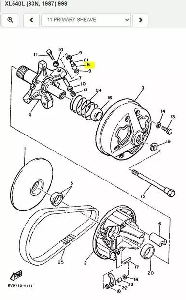 Collar (8V8) Yamaha Kelkka EX570 PZ480 VK540 XL540 ET340 - Yamaha Moto - 24686 - 2