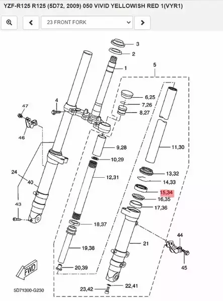 Etuhaarukan Stefa/Oil Seal Yamaha Moto YZF-R125 - Yamaha Moto - 20526 - 2