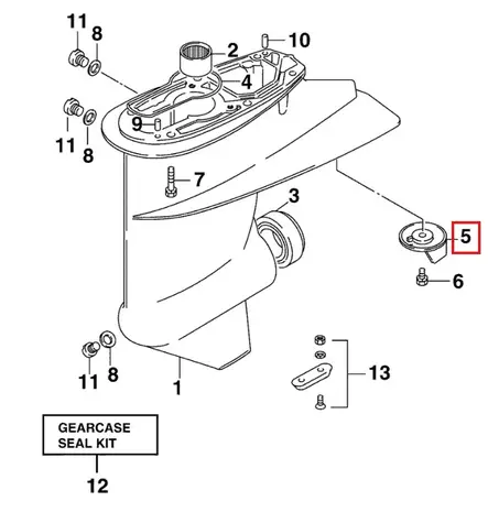 Eväsinkki/Trim Tab Evinrude/Johnson 40-50hv - Evinrude/Johnson osat perämoottoreille - 52636 - 1