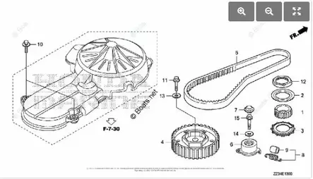 Jakohihna/Timing Belt Honda BF60A - Honda osat perämoottoreille - 30926 - 2