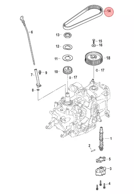 Jakohihna/Timing Belt Mercury 9.9-20hv EFI Tohatsu MFS9.9E MFS15E MFS20E - Perämoottorin tarvikeosat - 51056 - 1