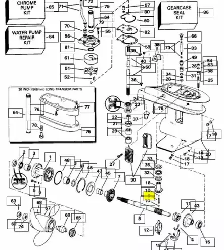 Jousi/Spring Detent Propeller Shaft Evin - Evinrude/Johnson osat perämoottoreille - 536 - 2