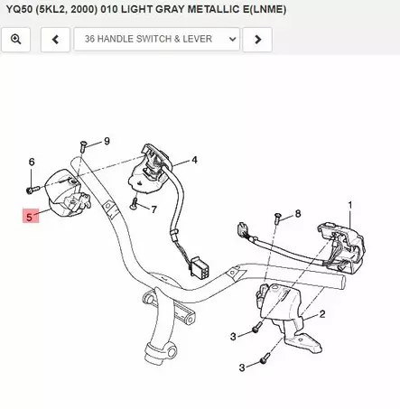 Kaasukahvan Alaosa/Case Switch Lower Yamaha Moto YQ50/100 - Yamaha Moto - 20466 - 2