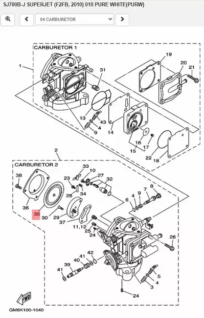 Kalvo/Diaphragm Pump (Carburetor) Yamaha Vesijetti Waverunner - Yamaha Moto - 18476 - 2