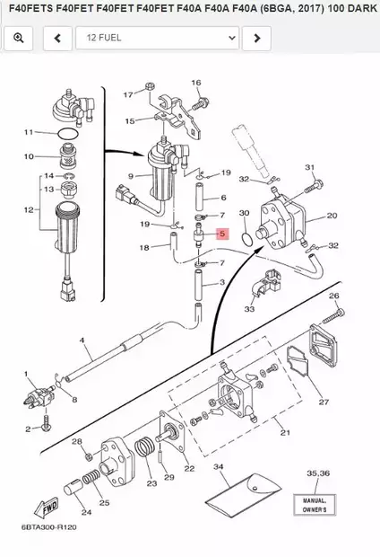 Letkuliitin Polttoaineletkulle/Pipe Joint 3 6mm to 8mm Yamaha F30B-F100C - Yamaha muut - 32826 - 2