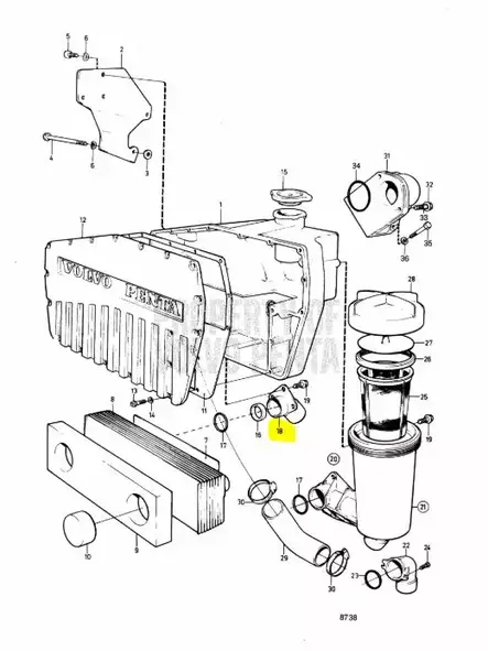 Liitäntäputki/Yhdysputki/Connecting Pipe Volvo Penta - Sisäperämoottorin osat - 15856 - 2