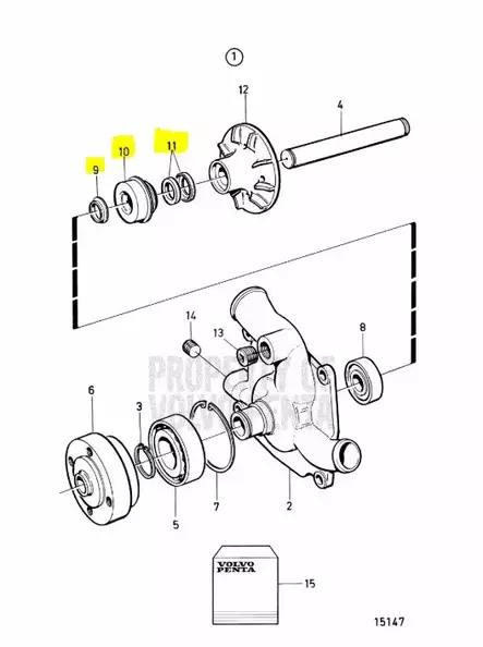 Mekaaninen Tiiviste Kiertovesipumppu/Circulation Pump Volvo - Sisäperämoottorin osat - 42976 - 2