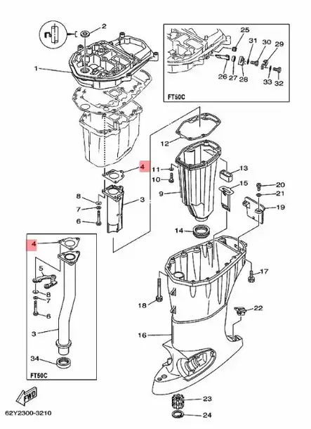 Pakoputken Tiiviste/Gasket Exhaust Manifold 1 F20-F50 Yamaha - Yamaha muut - 30626 - 2