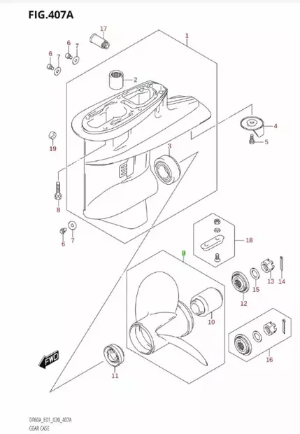 Potkuri/Propeller Suzuki 11 3/8 X 14 (3X289X355) - Potkurit - 42166 - 2