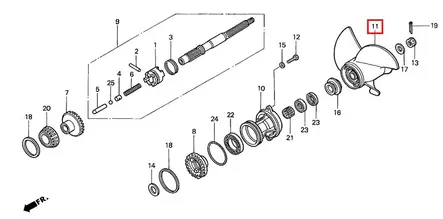 Potkuri/Propeller Tohatsu/Honda 25-30hv 9.9 x 9" AMITA3 - Potkurit - 52536 - 1