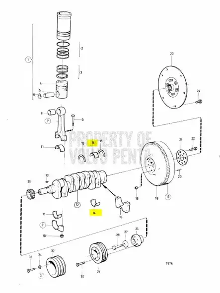 Runkolaakerisarja/Main Bearing Pair STD - Sisäperämoottorin osat - 13736 - 2