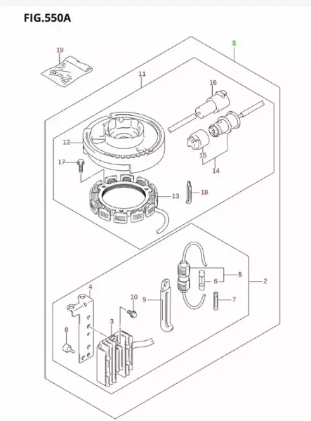 Sähkösarja/Battery Charger Kit Suzuki DF4-DF6 2006--> (32000-91J01-000) - Perämoottorin Sähköosat - 42736 - 2