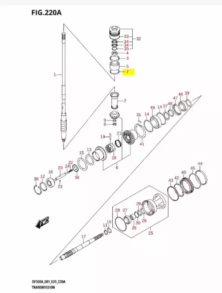 Shim Drive Shaft Suzuki (60x66x0.75) (T:0.75) DF200-DF300 - Suzuki osat perämoottorille - 42926 - 2